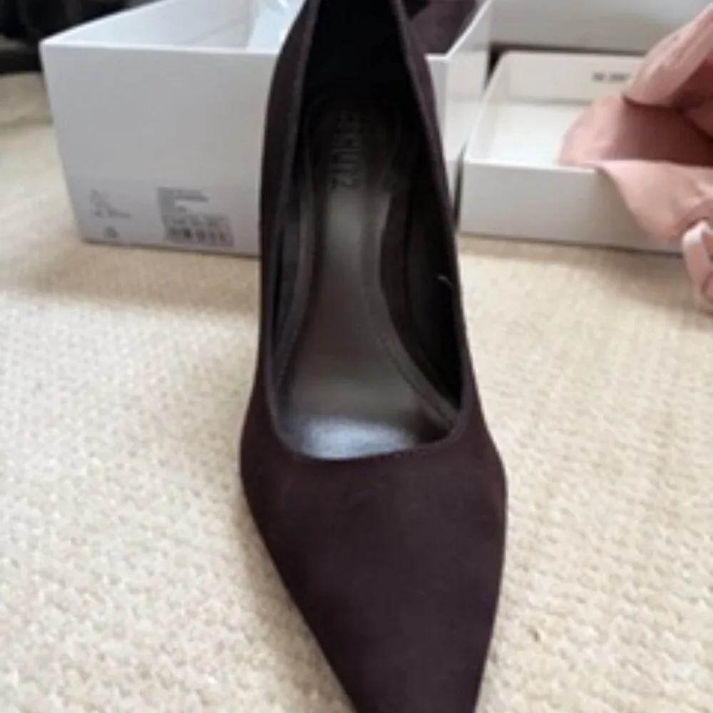 SCHUTZ Chocolate Brown Block Heel Pumps